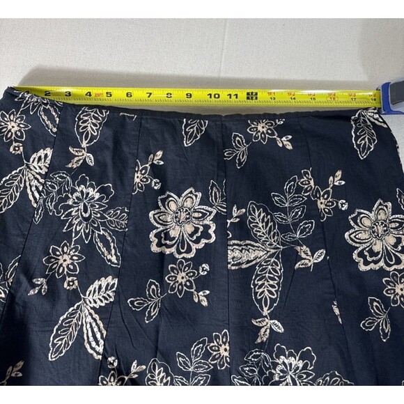 New York & Company Midi Skirt Women's 18 Tan Black Floral Print Flared Boho - Picture 5 of 11